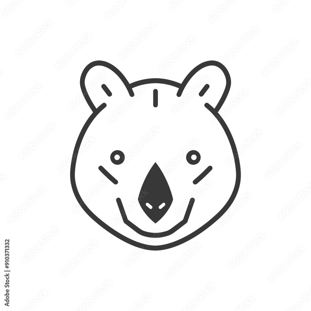 Line Art Illustration of a Bears Face Line Art Illustration of a Bears Face