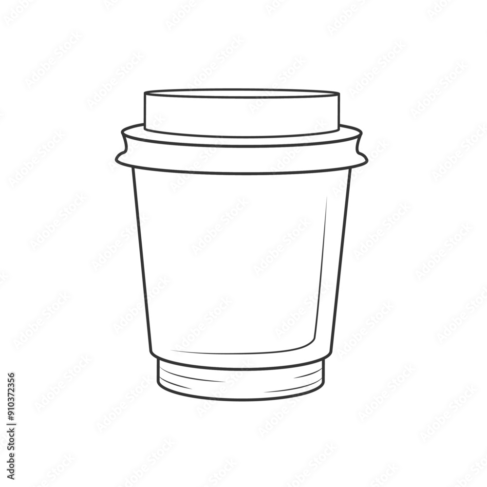 Glasses for hot drinks. Cardboard cup for coffee or tea in linear style. Doodles, vector illustration Glasses for hot drinks. Cardboard cup for coffee or tea in linear style. Doodles, vector illustration