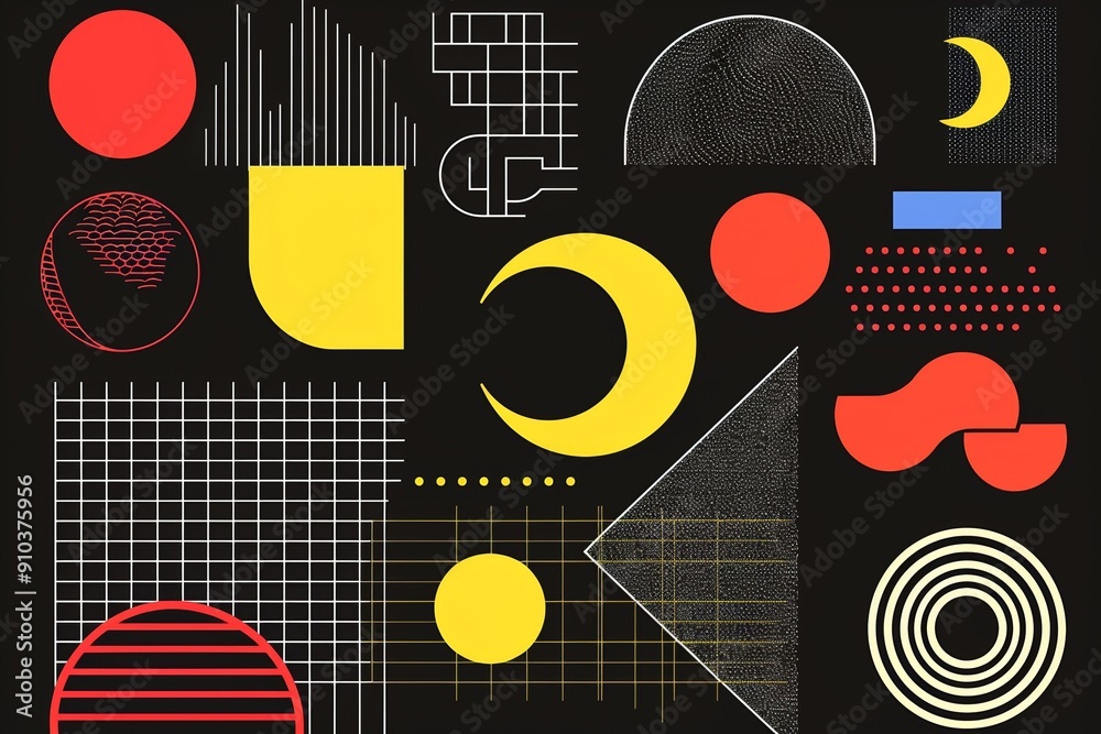 Simple geometric forms - dynamic geometric abstract background. Beautiful simple AI generated image in 4K, unique. Simple geometric forms - dynamic geometric abstract background. Beautiful simple AI generated image in 4K, unique.