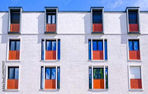 typical facade of an apartment house