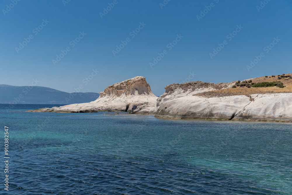 Fototapeta premium Siren cliffs and rock formations in Foca, Izmir, Turkey.