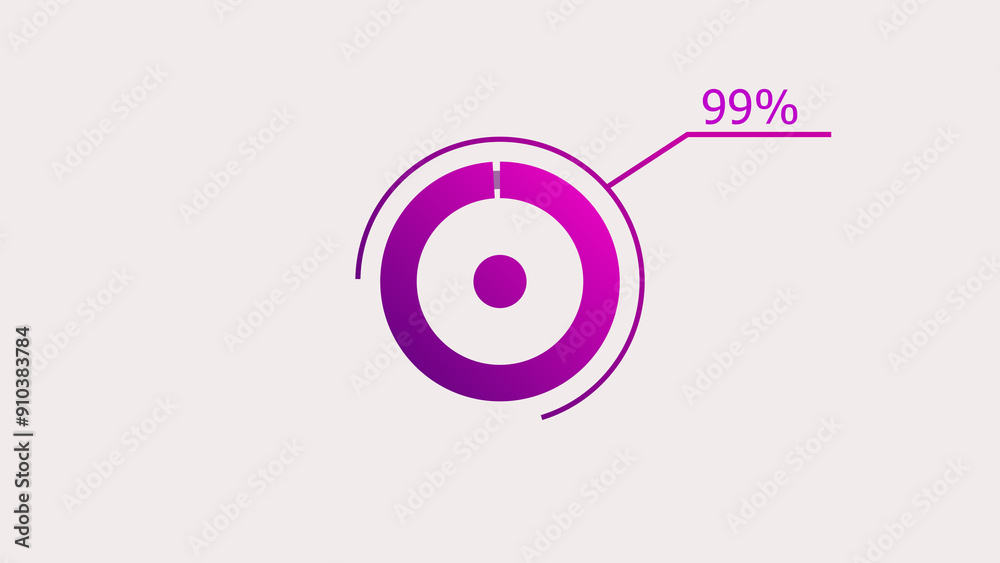 99% circle loading icon Infographics background illustration. 99% circle loading icon Infographics background illustration.