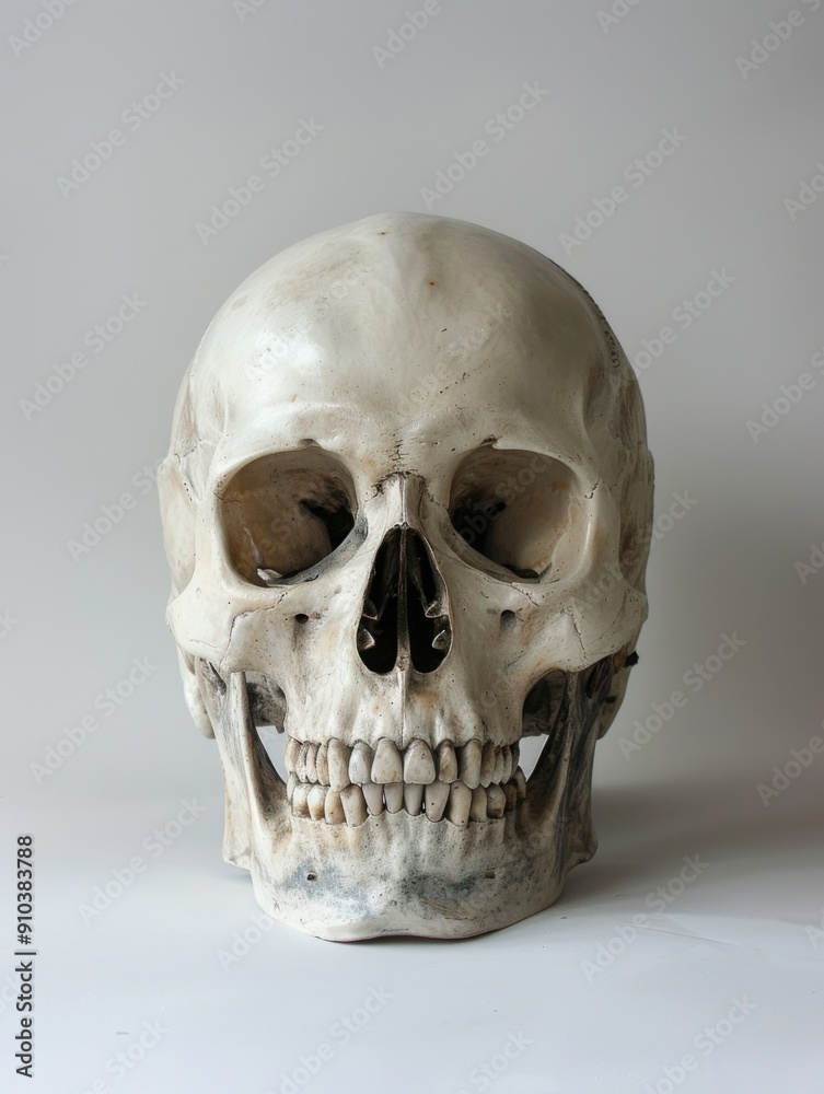 Human skull on white background. Human remains. Human skull on white background. Human remains.