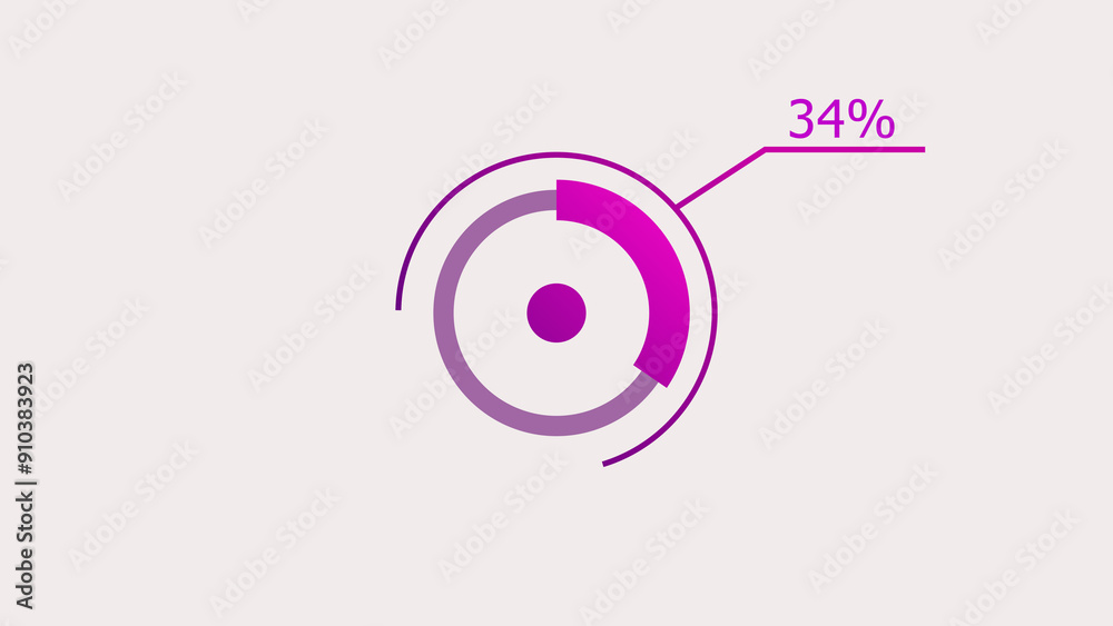 34% circle loading icon diagrams Infographics background. Abstract storage pie chart symbol background illustration. 34% circle loading icon diagrams Infographics background. Abstract storage pie chart symbol background illustration.