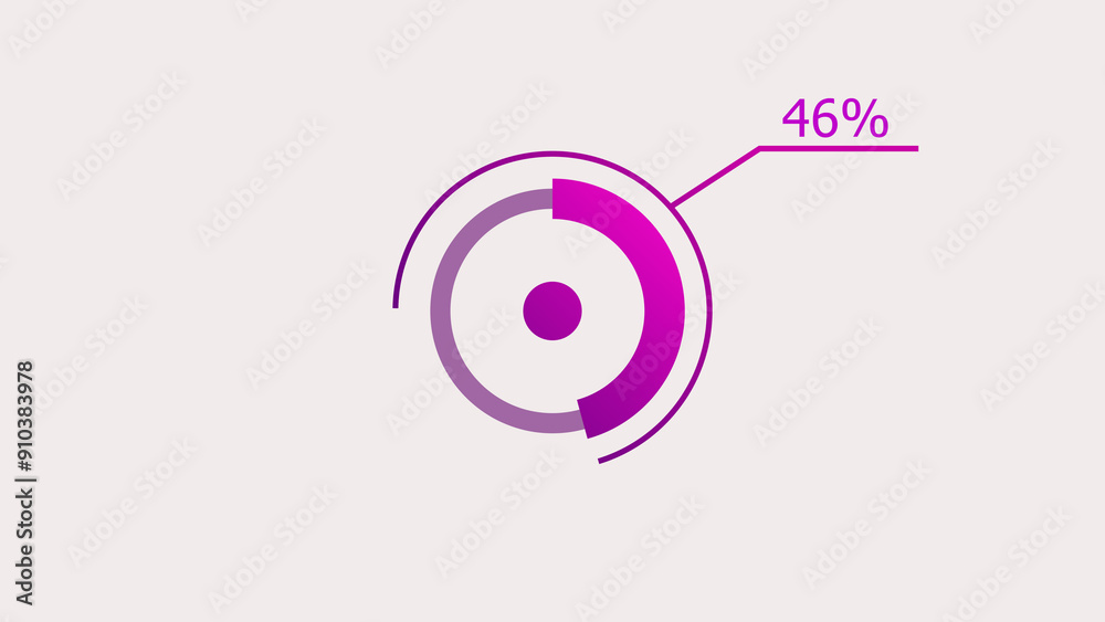 46% circle loading icon diagrams Infographics background. Abstract storage pie chart symbol background illustration. 46% circle loading icon diagrams Infographics background. Abstract storage pie chart symbol background illustration.