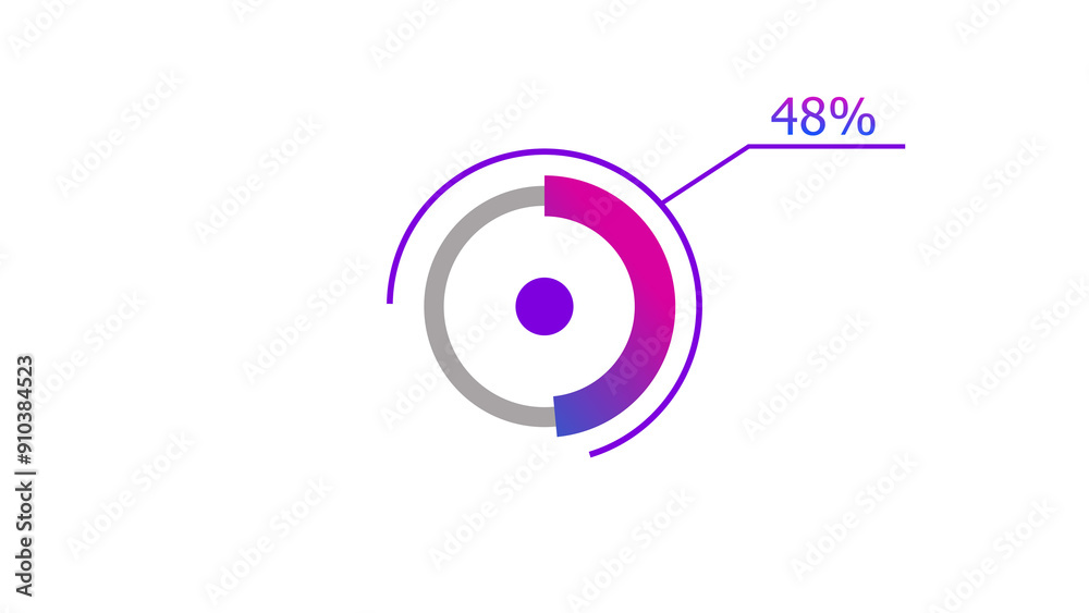 48% circle loading icon diagrams Infographics background. Abstract storage pie chart background illustration. 48% circle loading icon diagrams Infographics background. Abstract storage pie chart background illustration.