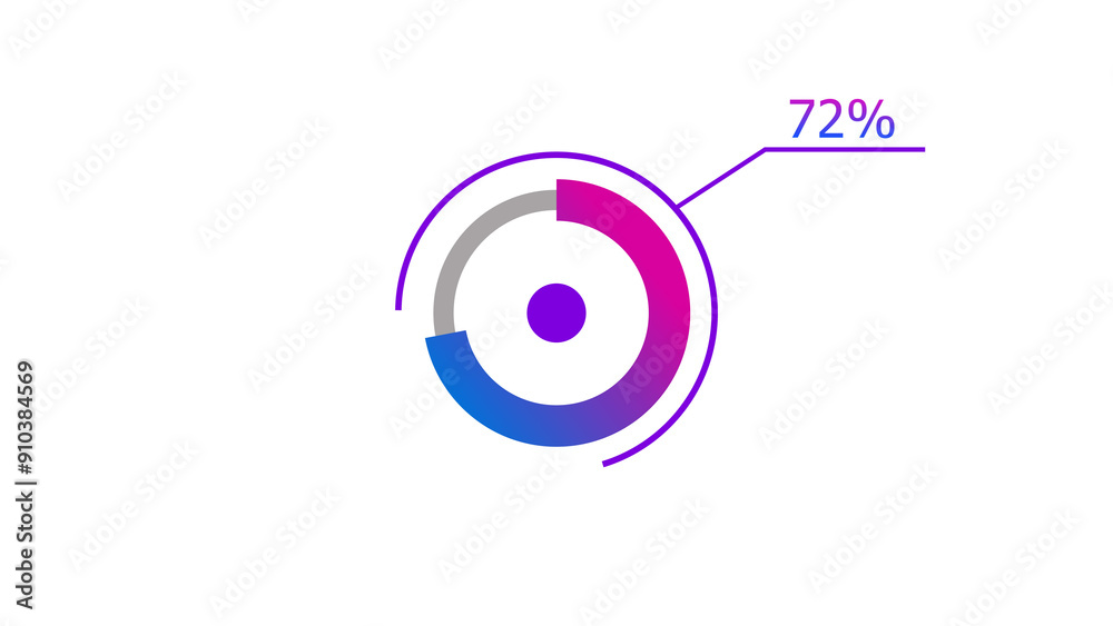 72% circle loading icon diagrams Infographics background. Abstract storage pie chart background illustration. 72% circle loading icon diagrams Infographics background. Abstract storage pie chart background illustration.