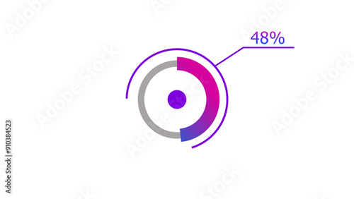 48% circle loading icon diagrams Infographics background. Abstract storage pie chart background illustration.
