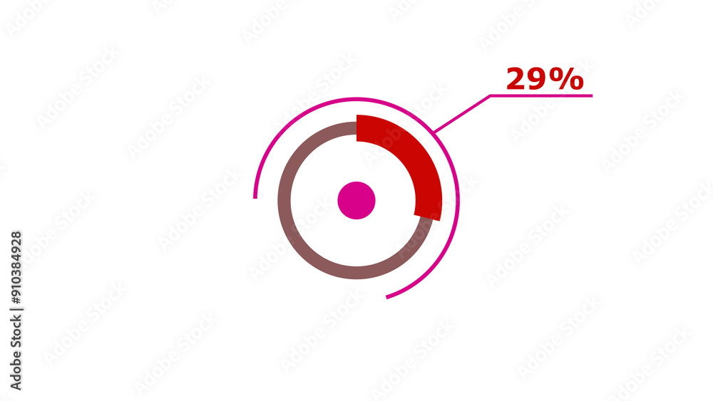 29% circle loading icon diagrams Infographics background. Abstract storage pie chart background illustration.