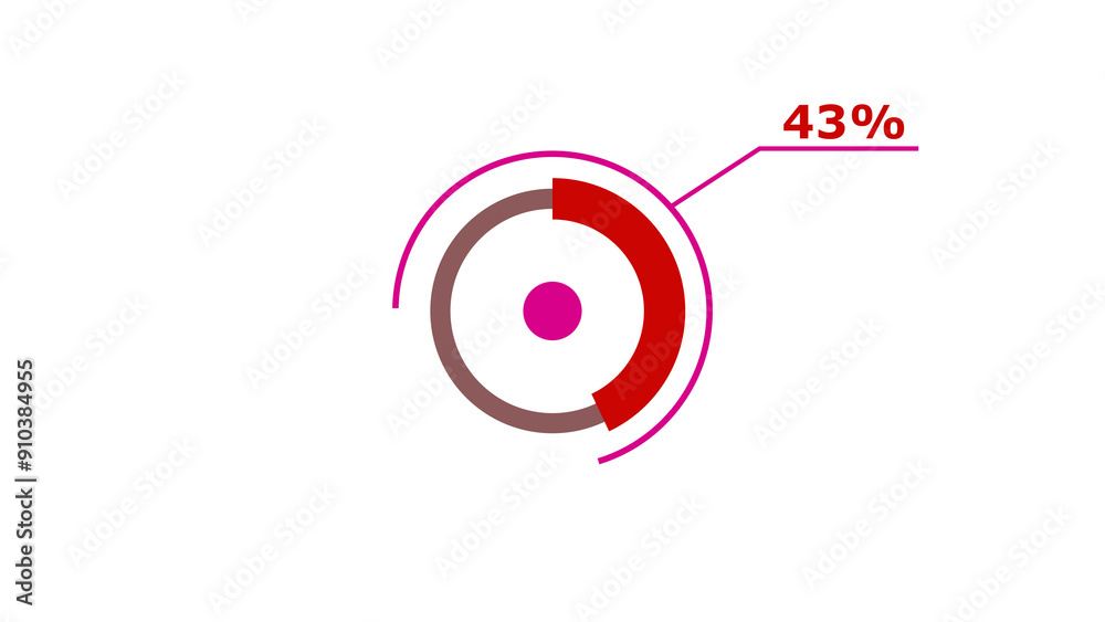 43% circle loading icon diagrams Infographics background. Abstract storage pie chart background illustration. 43% circle loading icon diagrams Infographics background. Abstract storage pie chart background illustration.