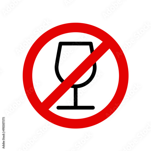 no alcohol drinking vector icon