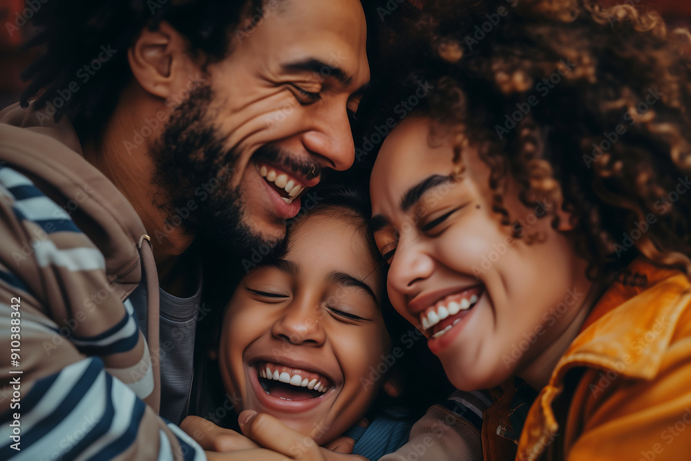 Father Hugging Laughing Children in Family Moment Father Hugging Laughing Children in Family Moment