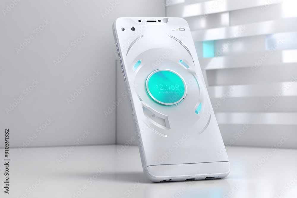 Modern smart phone isolated with white background, 3d rendering Modern smart phone isolated with white background, 3d rendering