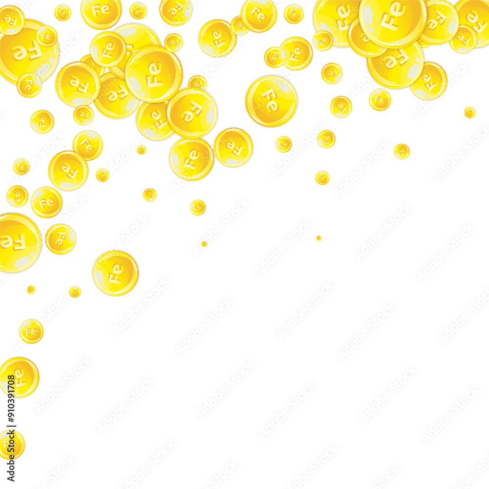 Ferritin round droplets scattered randomly. Ferritin round droplets scattered randomly.