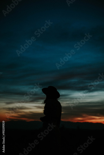 silhouette of a person of the sky