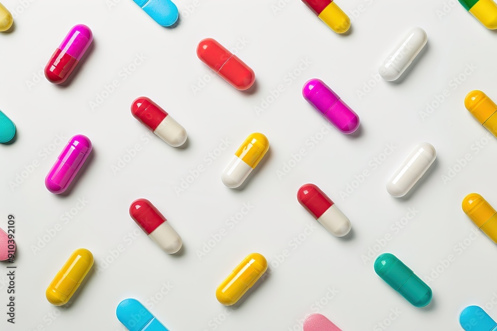Colorful medicine pills on white background Colorful medicine pills on white background