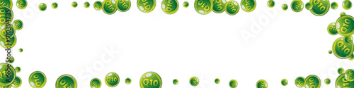 Vitamin Q10 round capsules scattered randomly.