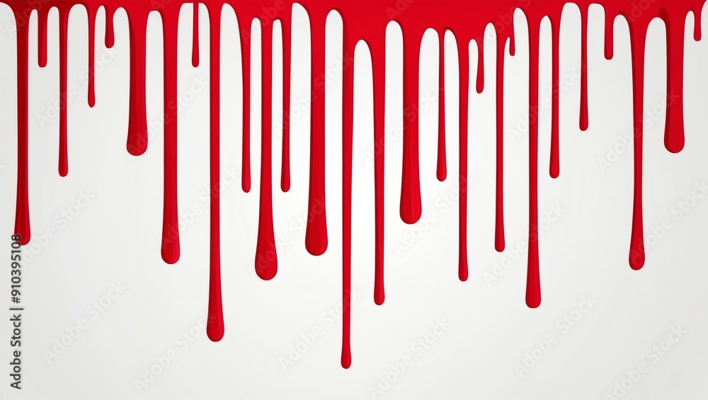 flat aesthetic linear dripping red paint on white back background flat aesthetic linear dripping red paint on white back background