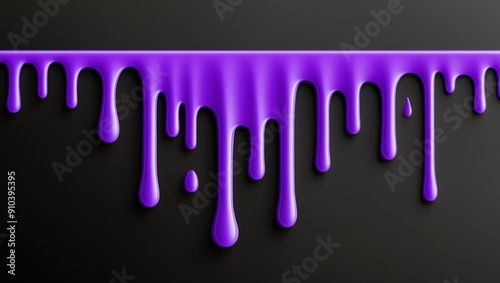 flat aesthetic linear dripping purple paint on black b background