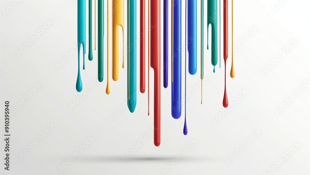 flat aesthetic linear dripping multicolor paint on whi background flat aesthetic linear dripping multicolor paint on whi background