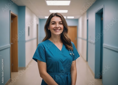 Free Download A Smiling Nurse in Scrubs at the Hospital, Providing Caring and Compassionate Assistance - GFXLoad