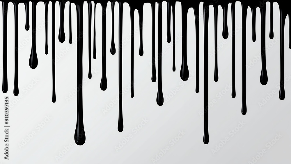 flat aesthetic linear dripping black paint on white ba background flat aesthetic linear dripping black paint on white ba background