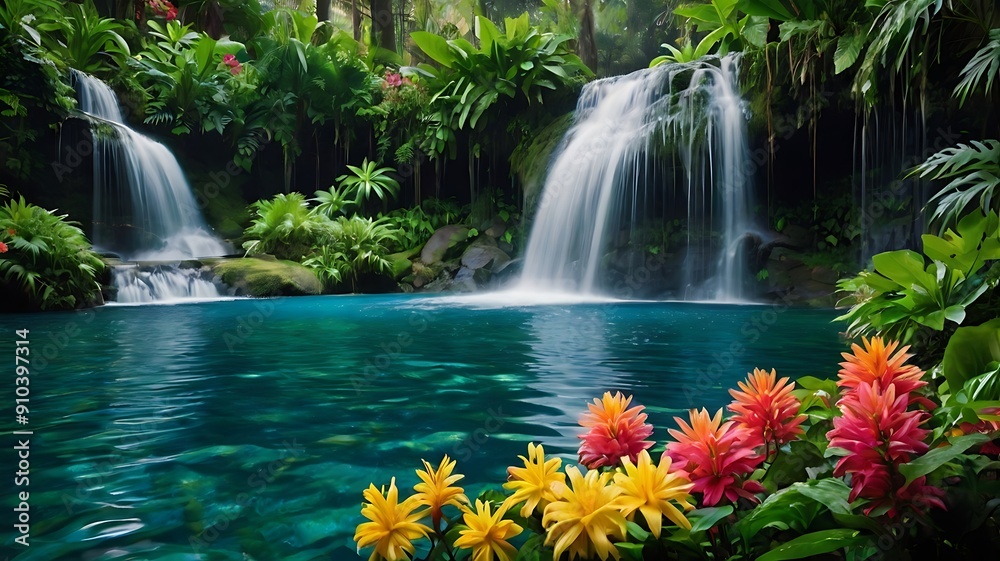 Naklejka premium waterfall in the forest
