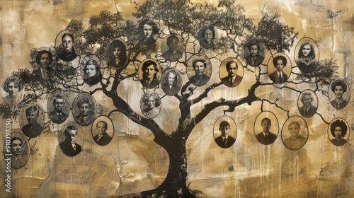 Genealogy tree illustration