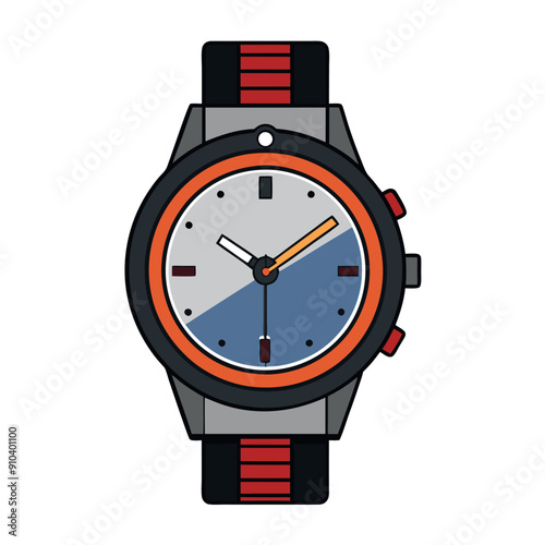 Mens Wrist Watch icon vector illustration, isolated white background