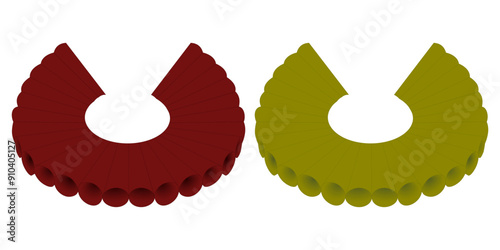 vector circus frill for clown in red and green colors