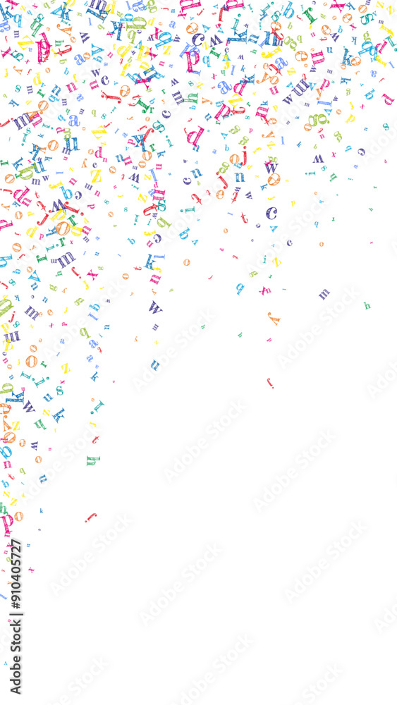 Scattered letters of latin alphabet. Colorful Scattered letters of latin alphabet. Colorful