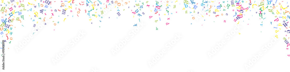 Falling letters of English language. Colorful Falling letters of English language. Colorful