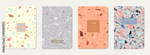 Notepad cover design. Terrazzo abstract