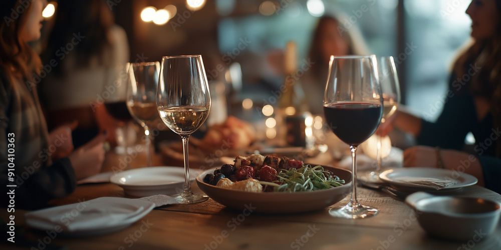 Obraz premium Dinner time with wine.