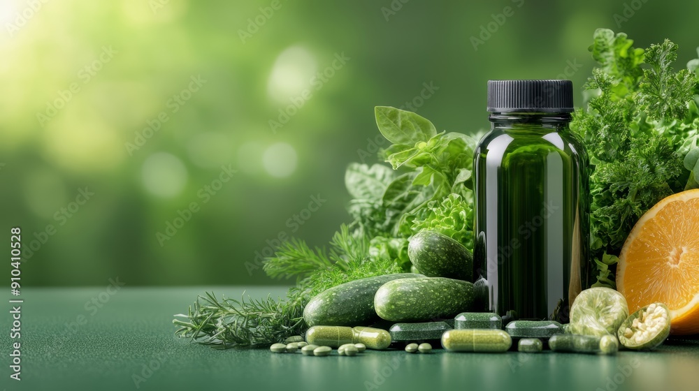 Herbal Supplements with Fresh Vegetables and Fruits Herbal Supplements with Fresh Vegetables and Fruits