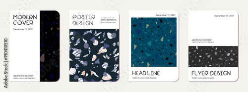 Note book cover design. Terrazzo abstract