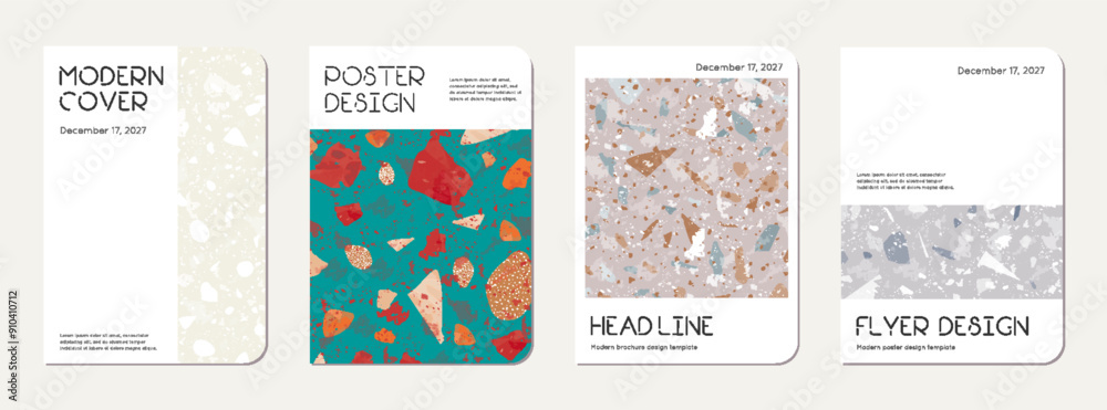 School notebook cover design. Terrazzo abstract School notebook cover design. Terrazzo abstract