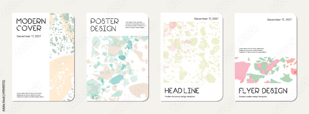 Note book cover design. Terrazzo abstract Note book cover design. Terrazzo abstract