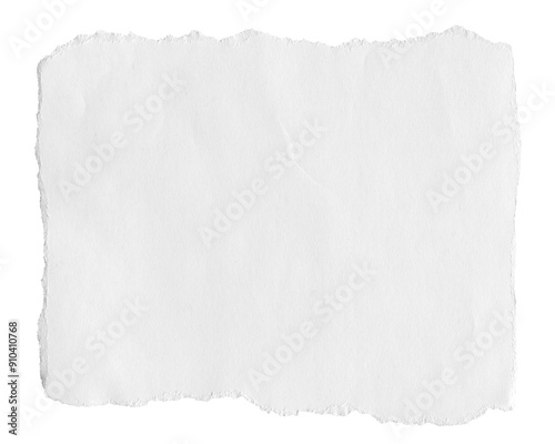 White sheet of paper. White ripped paper torn isolated.