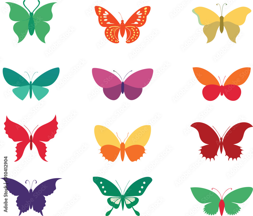 Fototapeta premium collection of butterflies