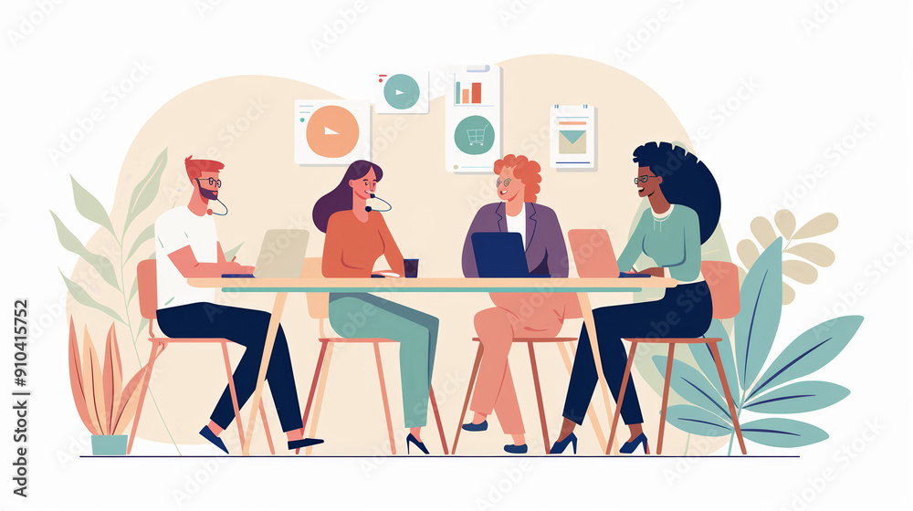 Diverse Team Working Together Through an Online Meeting Diverse Team Working Together Through an Online Meeting