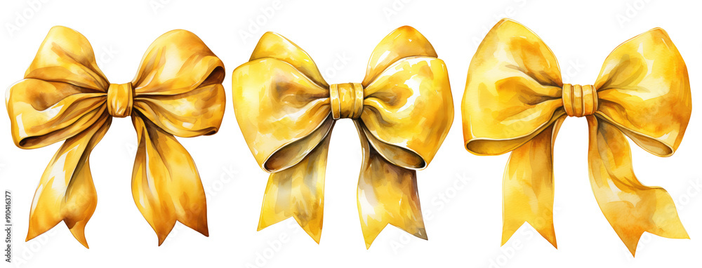 set golden bow isolated on transparent background. PNG set golden bow isolated on transparent background. PNG
