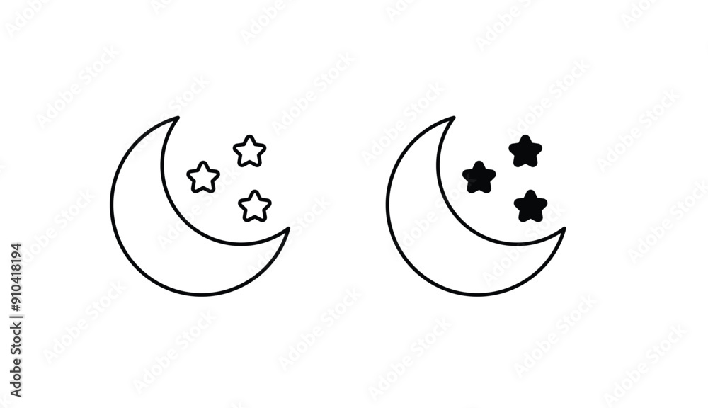 Fototapeta premium Chand Rat icon design with white background stock illustration