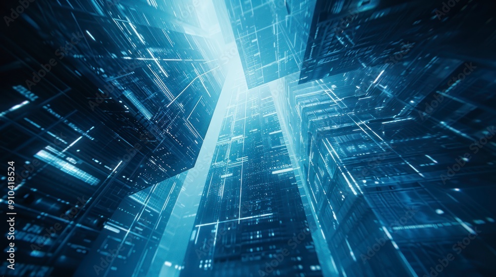 A digital blueprint of a skyscraper with advanced architectural details and design elements in a high-tech environment, creating a technical and precise atmosphere. A digital blueprint of a skyscraper with advanced architectural details and design elements in a high-tech environment, creating a technical and precise atmosphere.