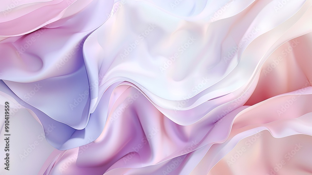 Obraz premium Delicate Flowing Fabrics in Soft Pastel Shades Surrounding a Serene Indoor Space