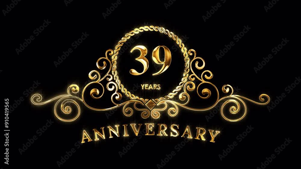 39th Anniversary Celebration. Happy 39 Years Anniversary Animation in ...
