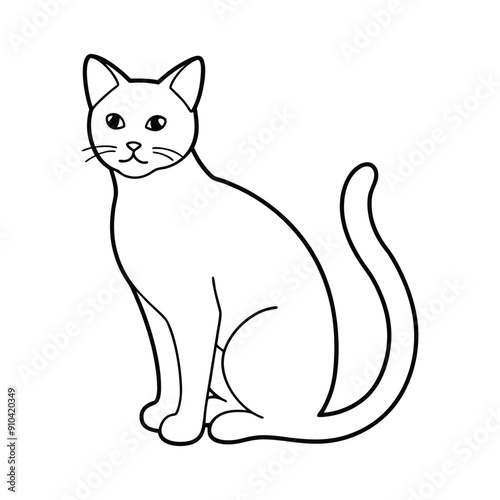 Cat line art Logo Icon Silhouette Vector illustration design