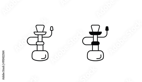 Hookah icon design with white background stock illustration