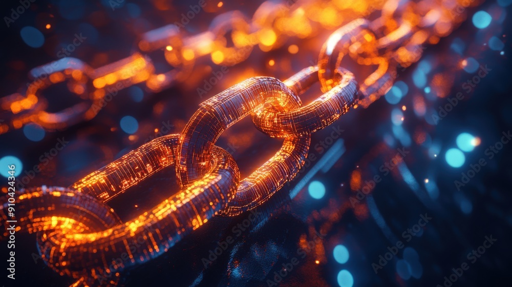 Digital art representation of blockchain technology and cryptocurrencies Digital art representation of blockchain technology and cryptocurrencies