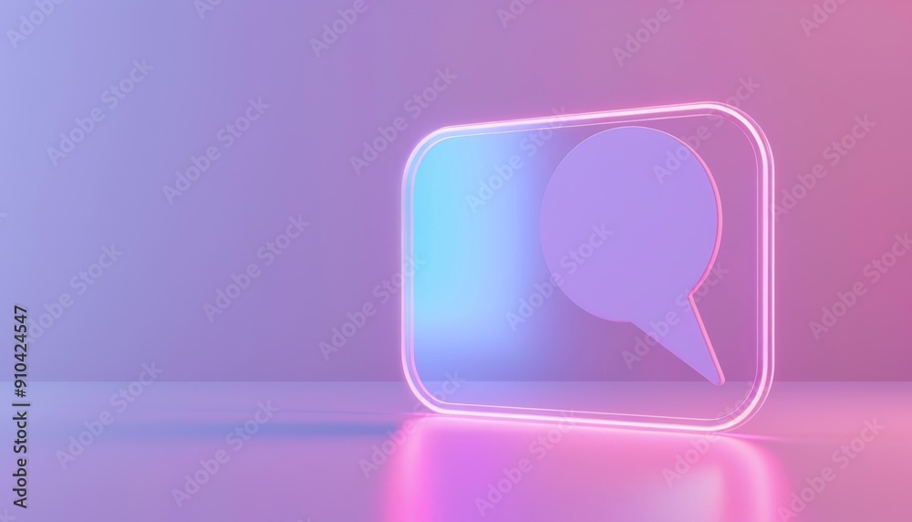 Explore the future of digital interaction with a 3D render of a clean, blank chat bubble or comment Explore the future of digital interaction with a 3D render of a clean, blank chat bubble or comment